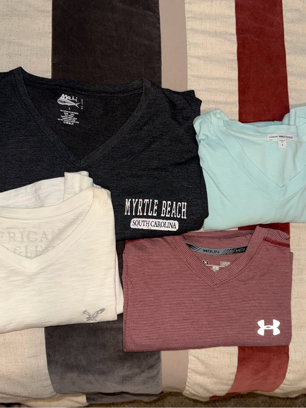 Myrtle Beach Black V-Neck Tee + Assorted V-Neck Tees Bundle